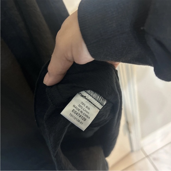 Kleen Sz XL NWT black Silk & Linen Sleeveless Minimalist Lagenlook Midi Dress - Picture 5 of 5